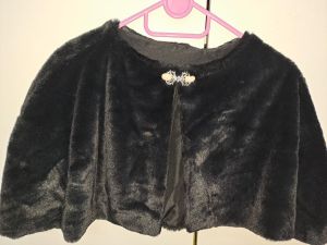 Adult Female Costumes to Hire - Black Fur Shawl